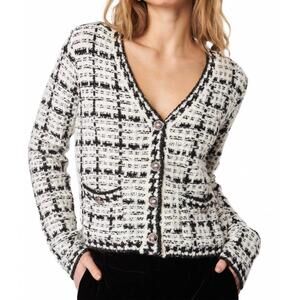 NEW JOHN + JENN lonnie v neck cardigan in vanilla tweed